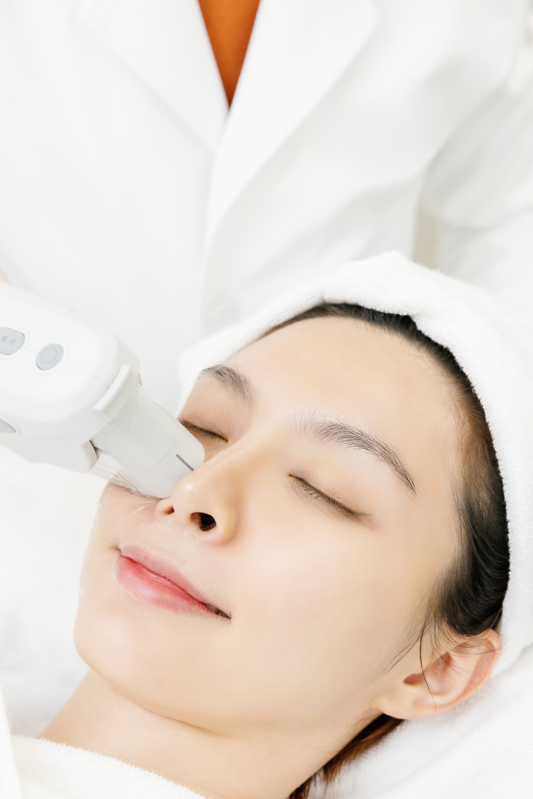 woman having face treatment