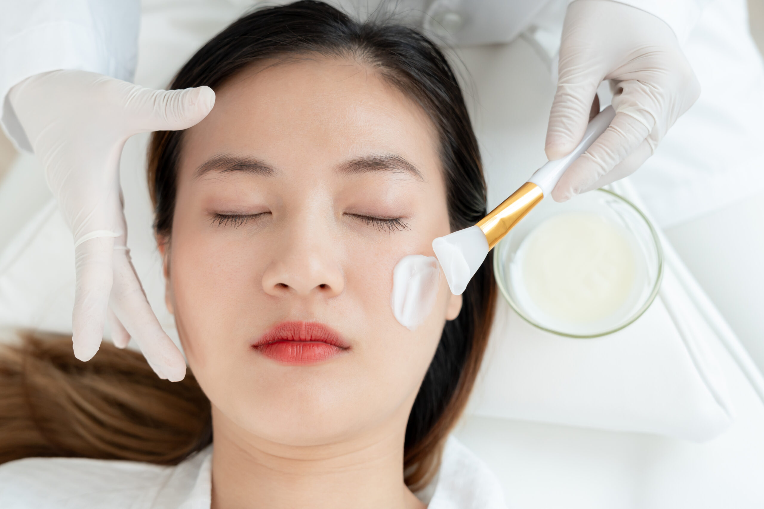 woman having facial treatment