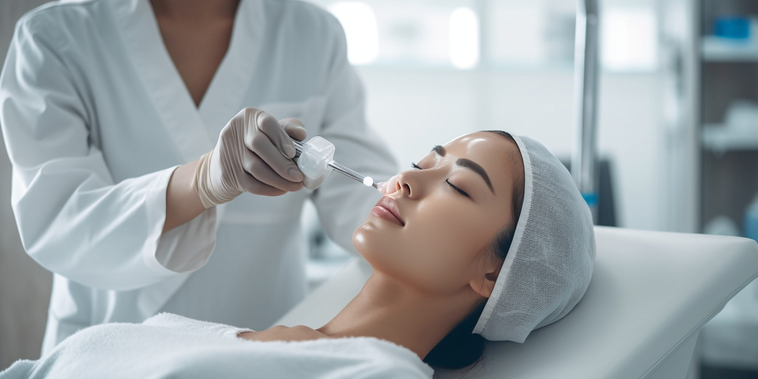 woman having face treatment